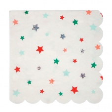 Colourful Star Print Large Paper Napkins By Meri Meri